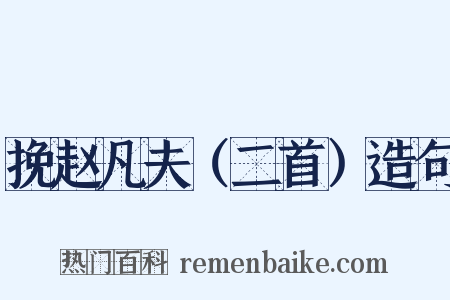 挽赵凡夫（二首）造句是什么意思的图片